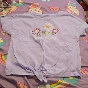 Wonder Nation Light Purple Floral Graphic Tee